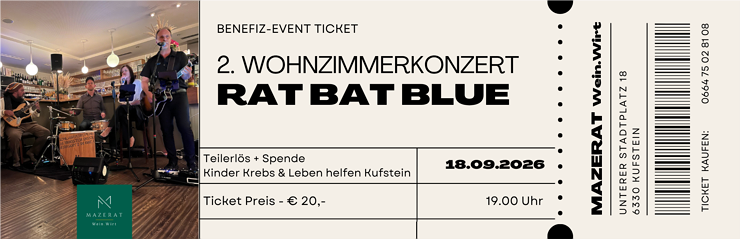2. Wohnzimmer Benefiz-Konzert Rat Bad Blue - Kufstein
