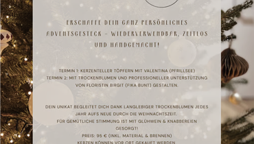 Adventgesteck (Teller töpfern und mit Trockenblumen schmücken) - Kufstein