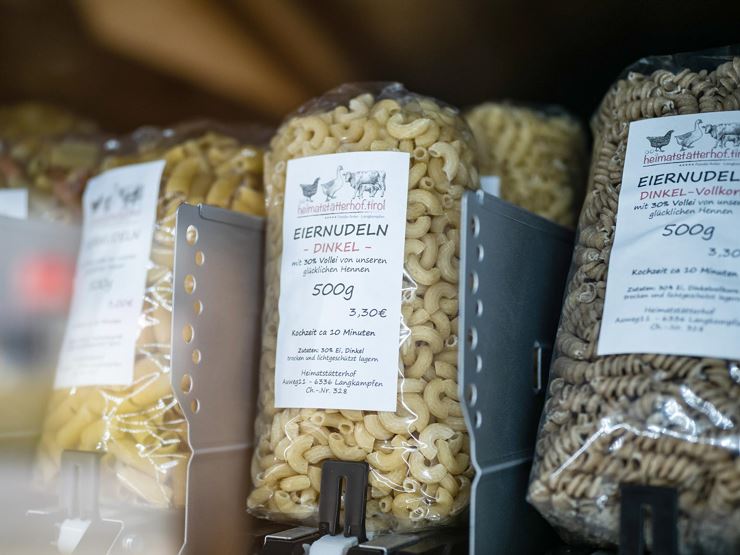 Heimstätterhof Selbstbedienungsstelle Nudel Detail