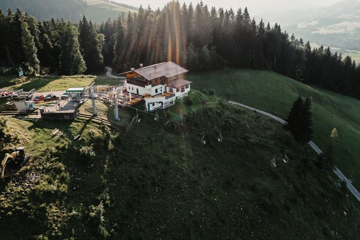 Zahmer Kaiser Restaurant Walchsee Luftansicht