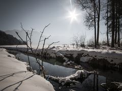 Winter walk along the Jennbach